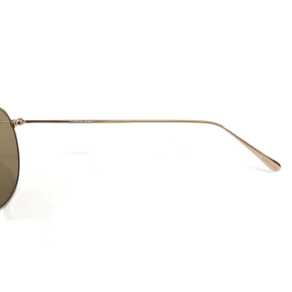 Article One Sunglasses CARR 02 Shiny Gold Round Frames with Gold Lenses